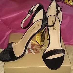 NWT/NWB Black Velvet Sandals